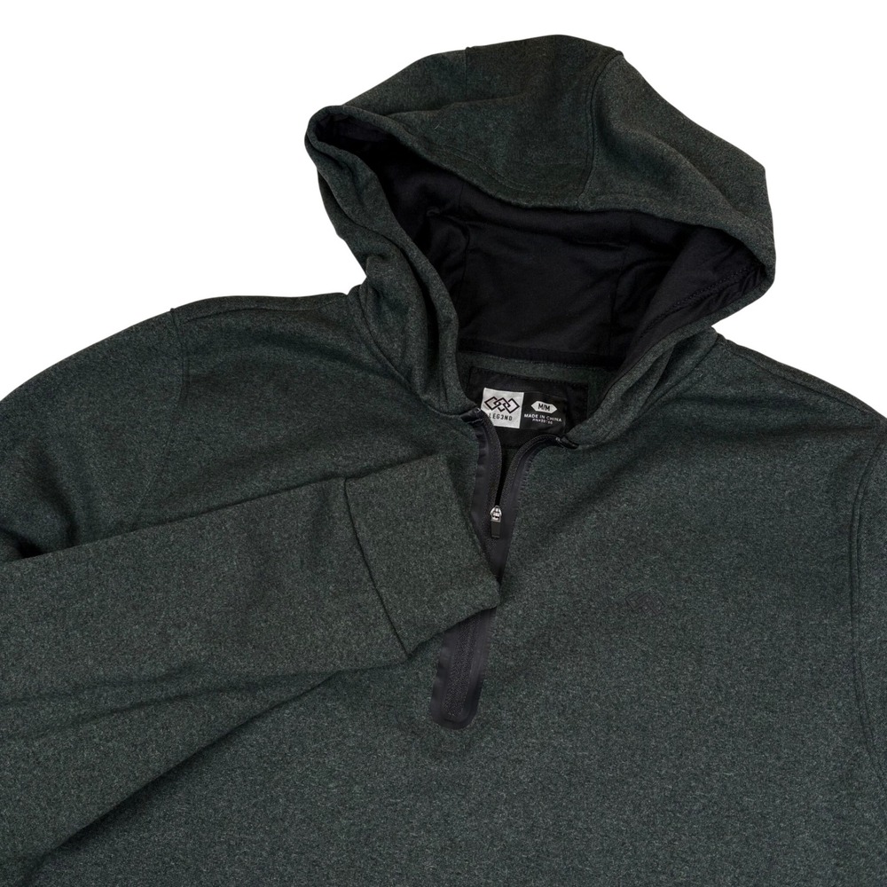 Legend Green Mens M Fleece Pullover Hoodie 1/4 Zip Casual Activewear‎ Top